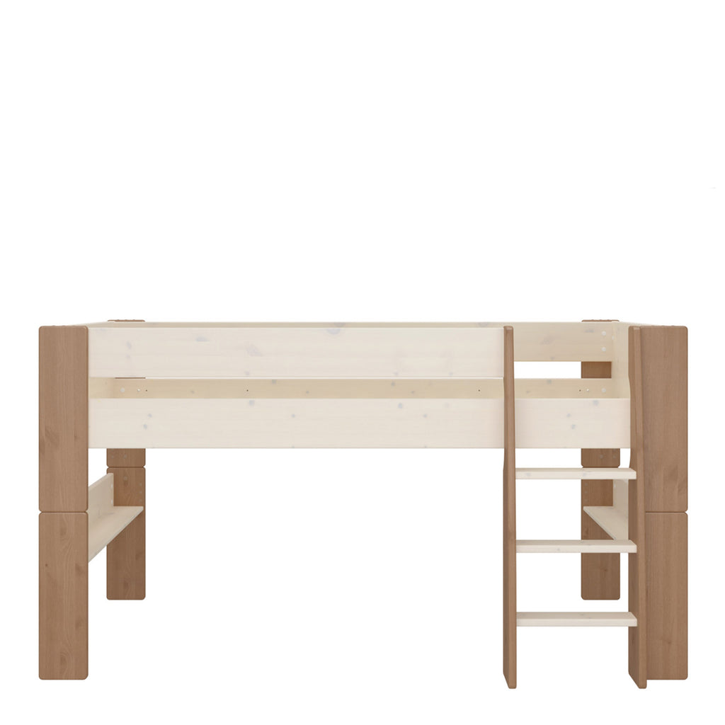 Steens for Kids Mid Sleeper in Whitewash Grey Brown Lacquered