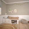 Steens for Kids Single Bed, Includes - Under Bed Drawer Section 2 Drawers in Whitewash Grey Brown Lacquered