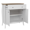 Baroque Sideboard 2 Doors + 1 Drawer, Pure White Iced Coffee Lacquer