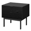 Soma Bedside Table 2 Drawers Granulated Black Brushed Black