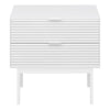 Soma Bedside Table 2 Drawers Granulated pure White Brushed White