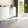 Soma Bedside Table 2 Drawers Granulated pure White Brushed White