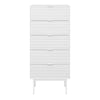 Soma 5 Drawers Narrow Chest Granulated pure White Brushed White