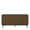 Soma Sideboard 2 Doors + 3 Drawers Granulated Black Brushed espresso