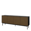 Soma Sideboard 4 Doors Granulated Black Brushed espresso