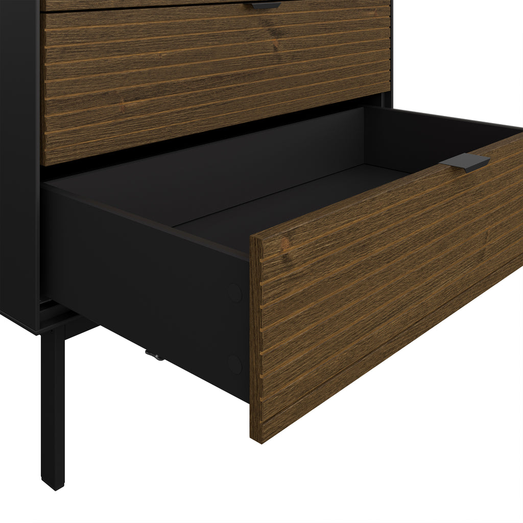 Soma Desk 2 Drawers Granulated Black Brushed espresso