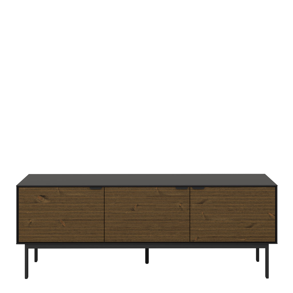 Soma TV Table 3 Doors, Granulated Black Brushed espresso