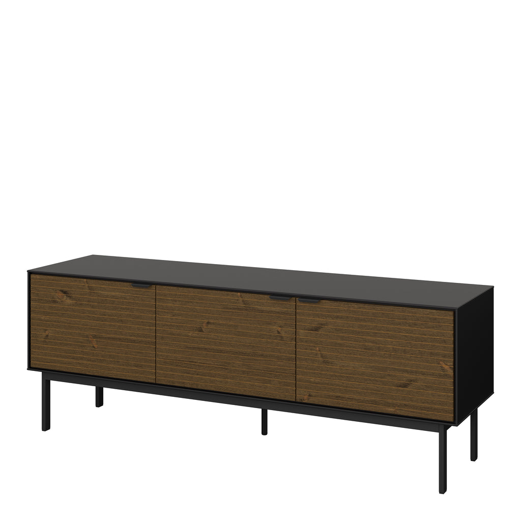 Soma TV Table 3 Doors, Granulated Black Brushed espresso