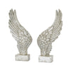 Large Freestanding Antique Silver Angel Wings Ornament