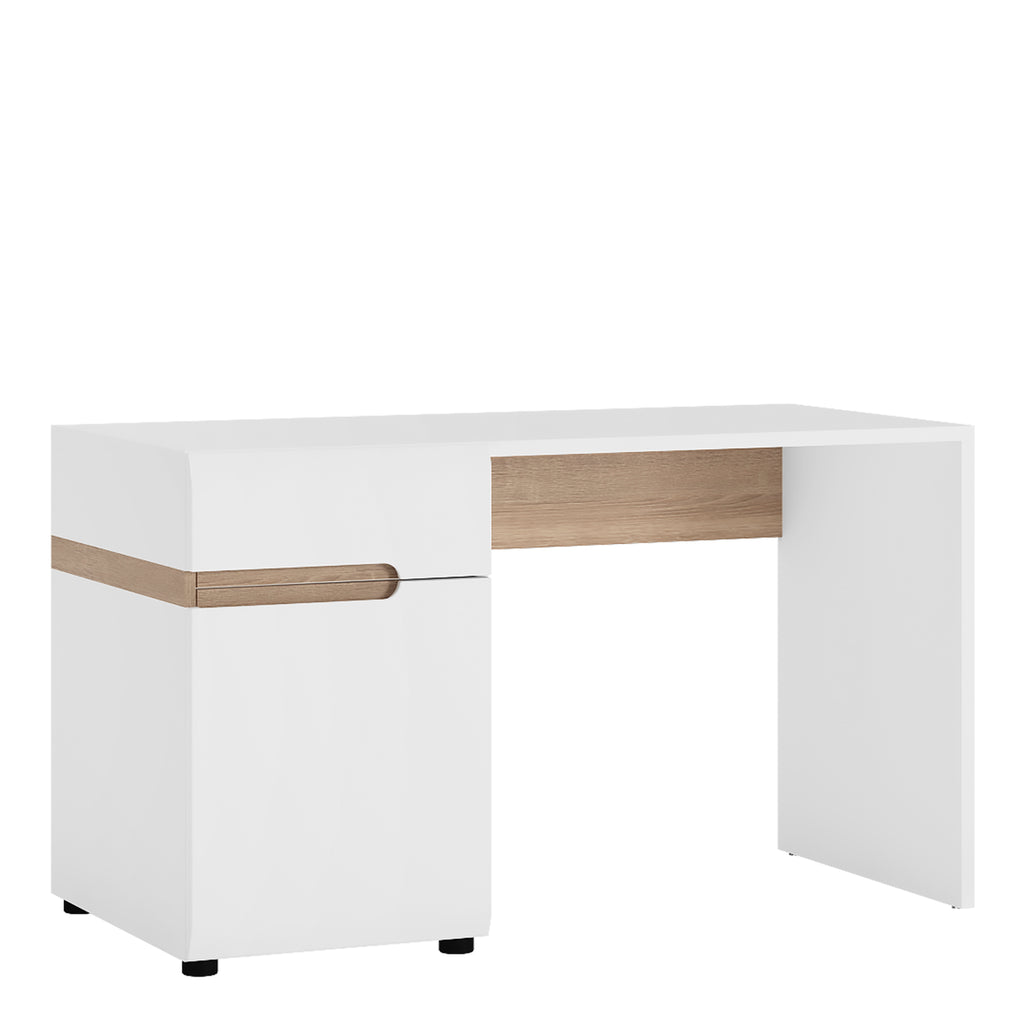 Chelsea Desk/Dressing Table in White with Oak Trim