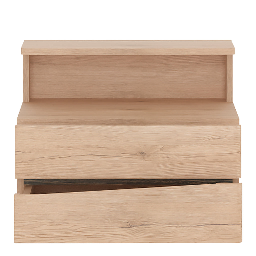 Kensington 2 Drawer Bedside Cabinet RH Drawer (wall fixing) in Oak