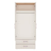 4Kids 2 Door 2 Drawer Wardrobe in Light Oak and white High Gloss (lilac handles)