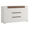 Toronto 2 Door 3 Drawer Sideboard (inc. Plexi Lighting) In White and Oak