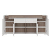 Toronto Wide 4 Door 2 Drawer Sideboard (inc. Plexi Lighting) In White and Oak