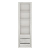 Angel Tall Narrow 3 Drawer Bookcase in White Craft Oak