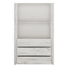 Angel 3 Drawer Cupboard with Open Shelf in White Craft Oak