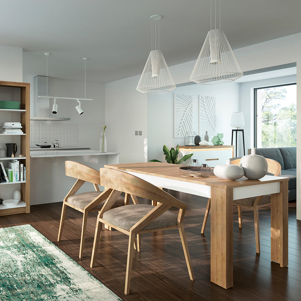 Lyon Bookcase (RH) in Riviera Oak/White High Gloss