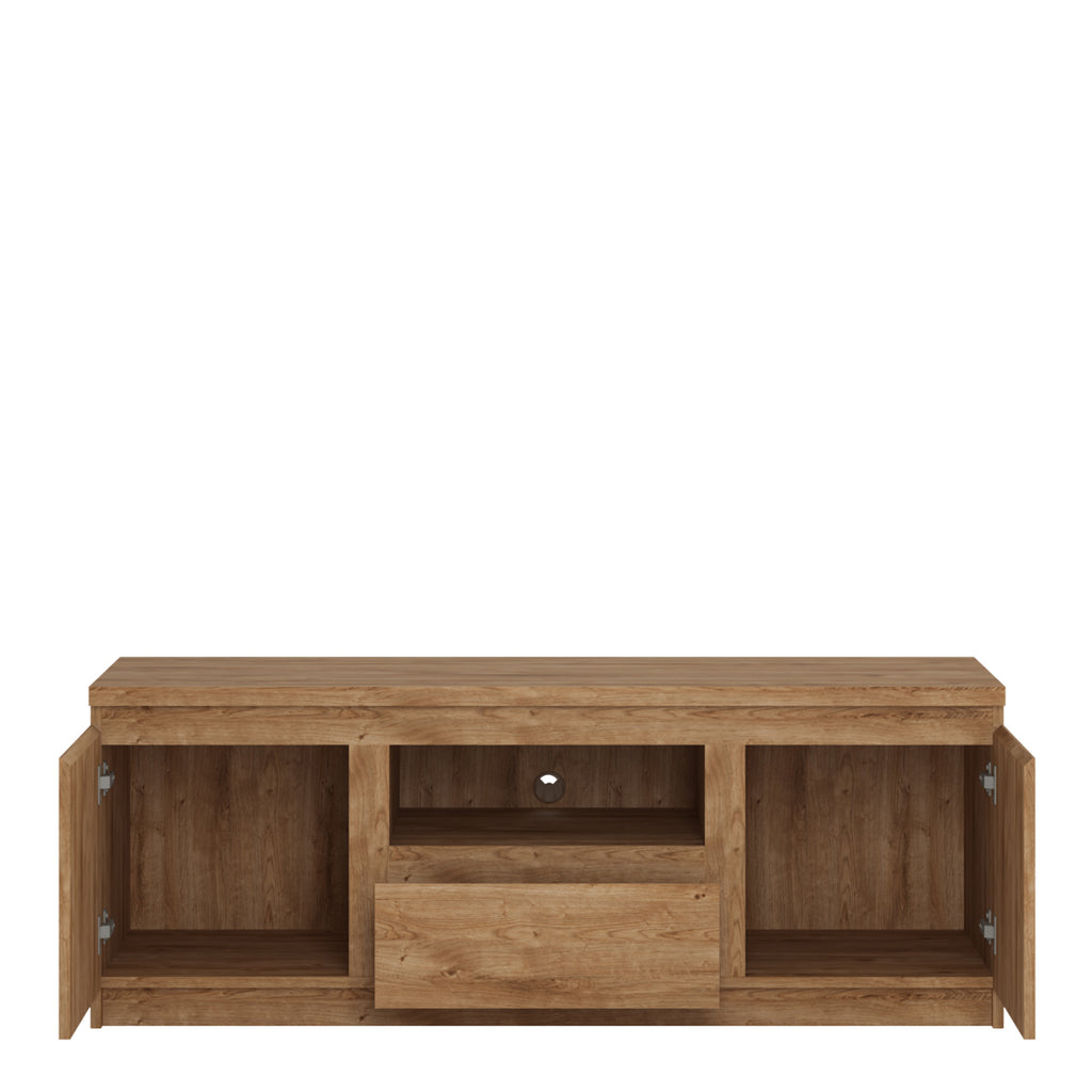 Fribo 2 door 1 drawer 136 cm wide TV cabinet in Oak