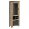 Rapallo 2 door display cabinet with wine rack in Chestnut and Matera Grey