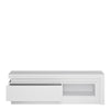 Lyon 1 drawer TV cabinet with Open Shelf in White and High Gloss