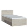 Denim 90cm Bed with 1 Drawer in Light Walnut, Grey Fabric Effect and Cashmere