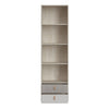 Denim 2 Drawer Bookcase in Light Walnut, Grey Fabric Effect and Cashmere