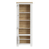 Celesto 2 Door Display Cabinet in White and Oak