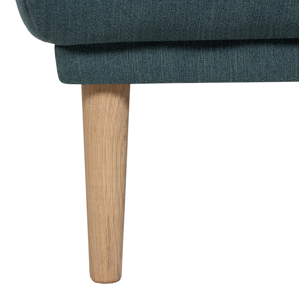 Larvik Footstool - Dark Green, Oak Legs