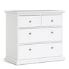 Paris 3 Piece Bundle, Bedside, Chest and 2 Door Wardrobe in White