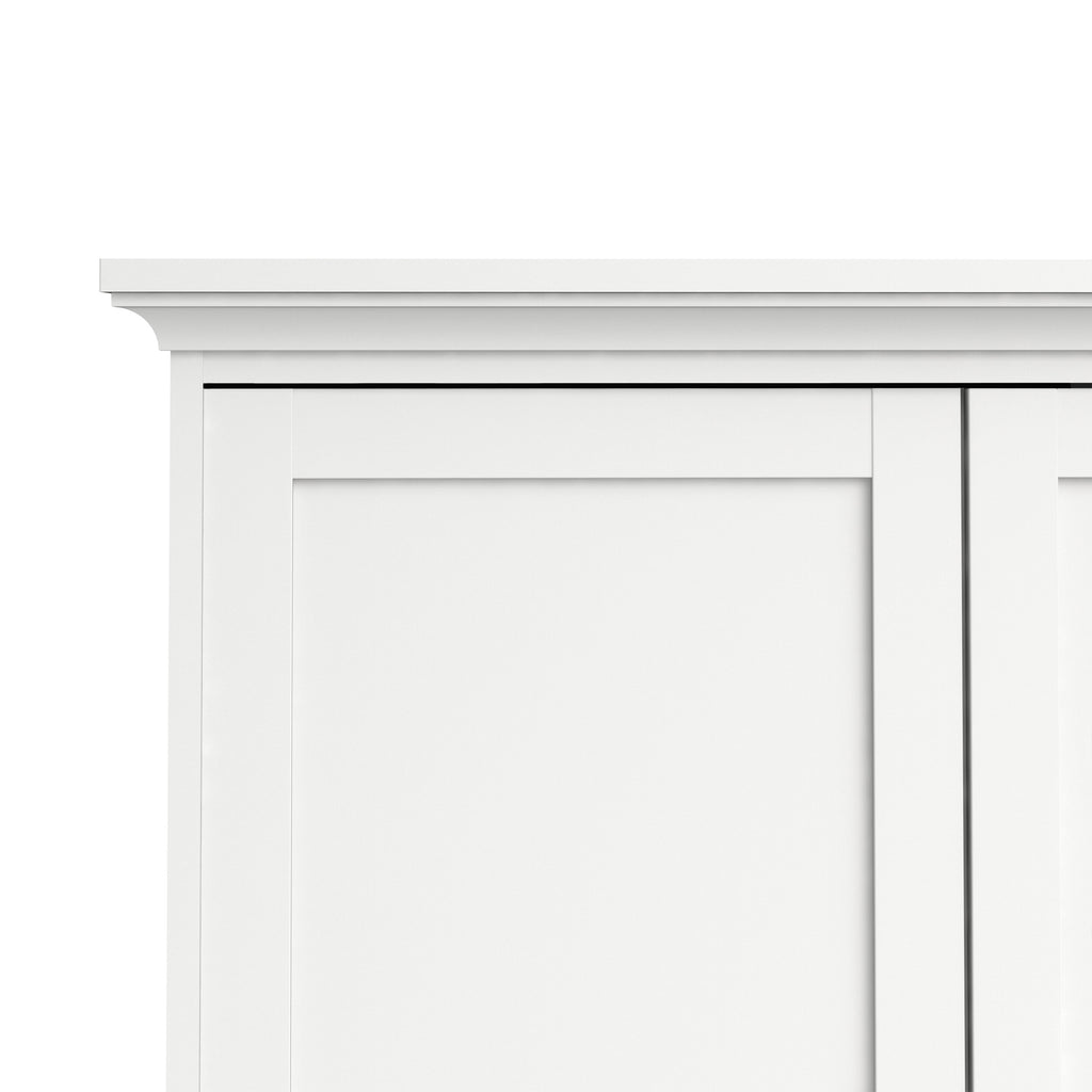 Paris Wardrobe with 4 Doors and 2 Drawers in White