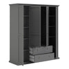 Paris Wardrobe with 4 Doors and 2 Drawers in Matt Grey