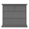 Paris Chest of 4 Drawers in Matt Grey