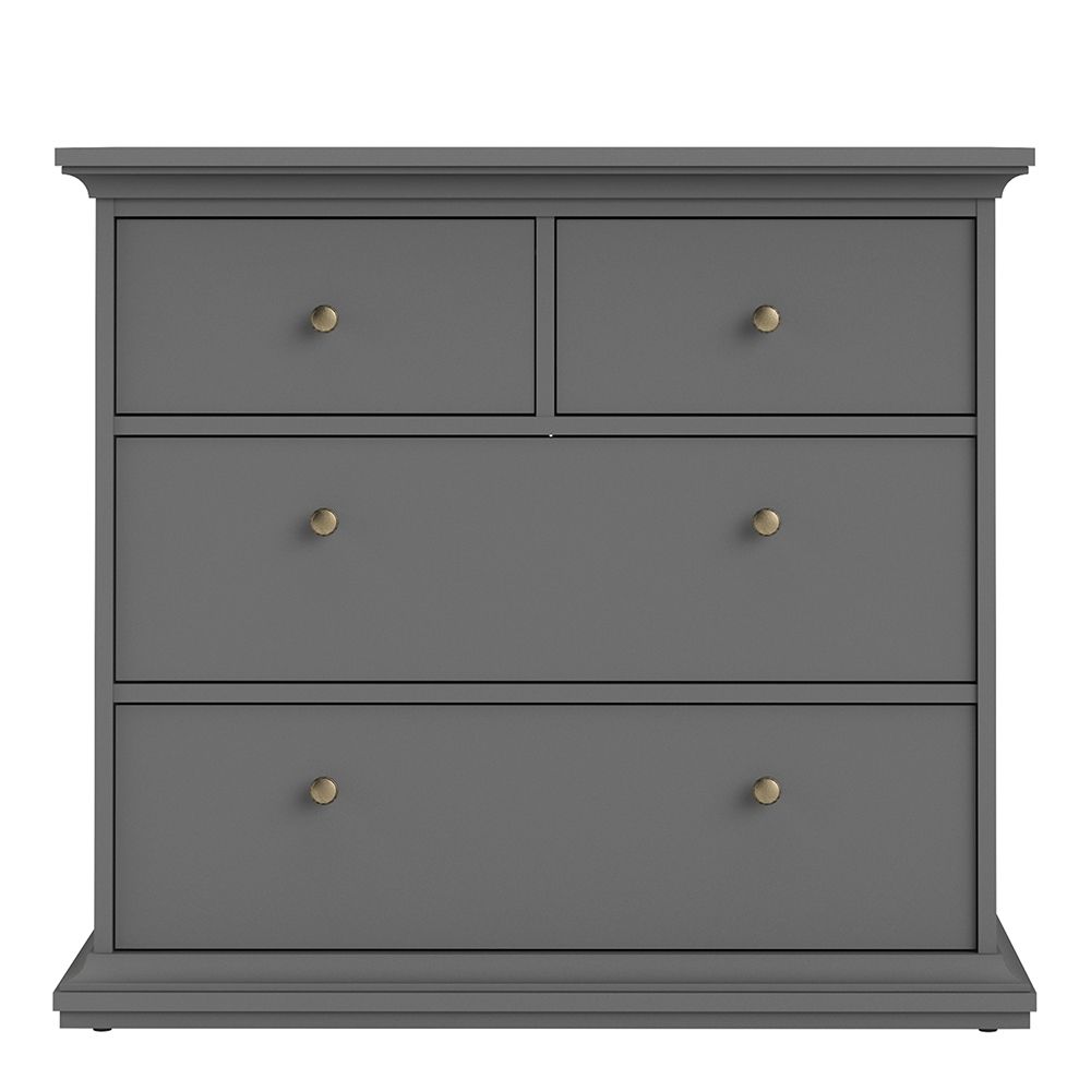 Paris Chest of 4 Drawers in Matt Grey