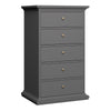 Paris Chest 5 drawers in Matt Grey