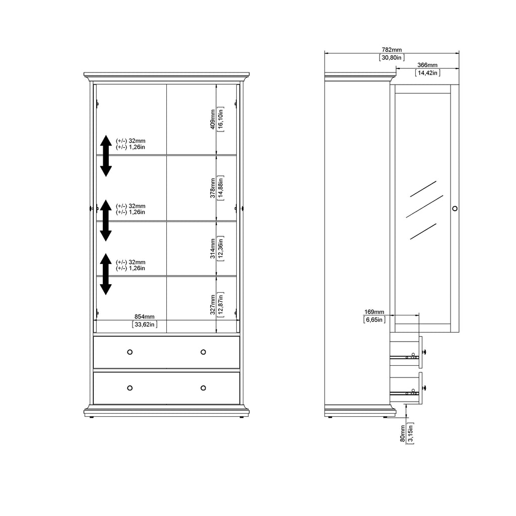 Paris China cabinet in White