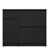 Naia Shoe Cabinet with 2 Shoe Compartments, 1 Door and 1 Drawer in Black Matt