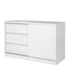 Naia Storage Unit with 1 Sliding Door and 3 Drawers in White High Gloss