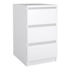 Naia 3 Piece Bundle, Bedside, Chest and 2 Door 1 Drawer Wardrobe in White High Gloss