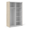 Verona Sliding Wardrobe 120cm in Oak with White Doors with 5 Shelves