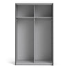 Verona Sliding Wardrobe 120cm in Black Matt with Black Matt Doors with 2 Shelves