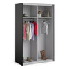 Verona Sliding Wardrobe 120cm in Black Matt with Oak Doors with 2 Shelves