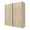 Verona Sliding Wardrobe 180cm in Oak with Oak Doors with 5 Shelves