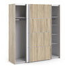 Verona Sliding Wardrobe 180cm in Oak with White and Oak doors with 5 Shelves