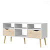 Oslo TV Unit - Wide - 2 Drawers 4 Shelves in White and Oak