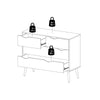 Oslo Chest of 4 Drawers (2+2) in Black and Oak