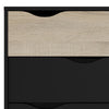 Oslo Chest of 4 Drawers (2+2) in Black and Oak