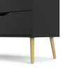 Oslo Chest of 4 Drawers (2+2) in Black and Oak