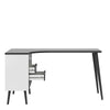 Oslo Desk 2 Drawer in White and Black Matt