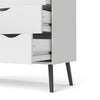 Oslo Chest of 5 Drawers (2+3) in White and Black Matt