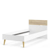 Oslo Euro Single Bed (90 x 200) in White and Oak